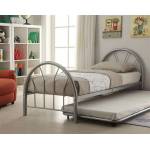 Silhouette Silver Metal Twin Bed ( L 79 X W 39 X H 33 )